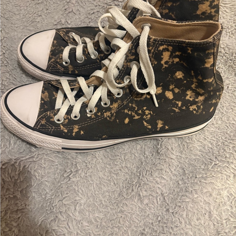 Converse Black and Tan High-Top Sneakers